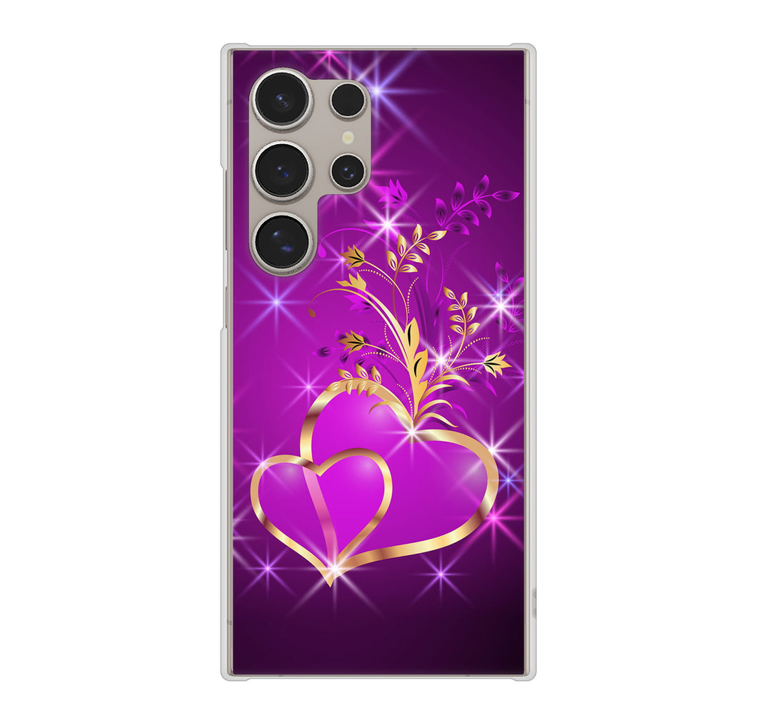 Galaxy S24 Ultra SCG26 au 高画質仕上げ 背面印刷 ハードケースきらめきハート