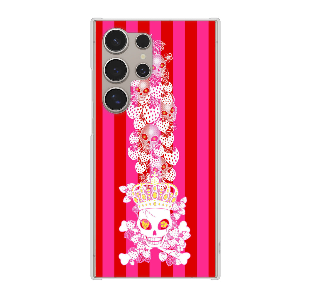 Galaxy S24 Ultra SCG26 au 高画質仕上げ 背面印刷 ハードケースむかいあぐる 苺骸骨王冠蔦