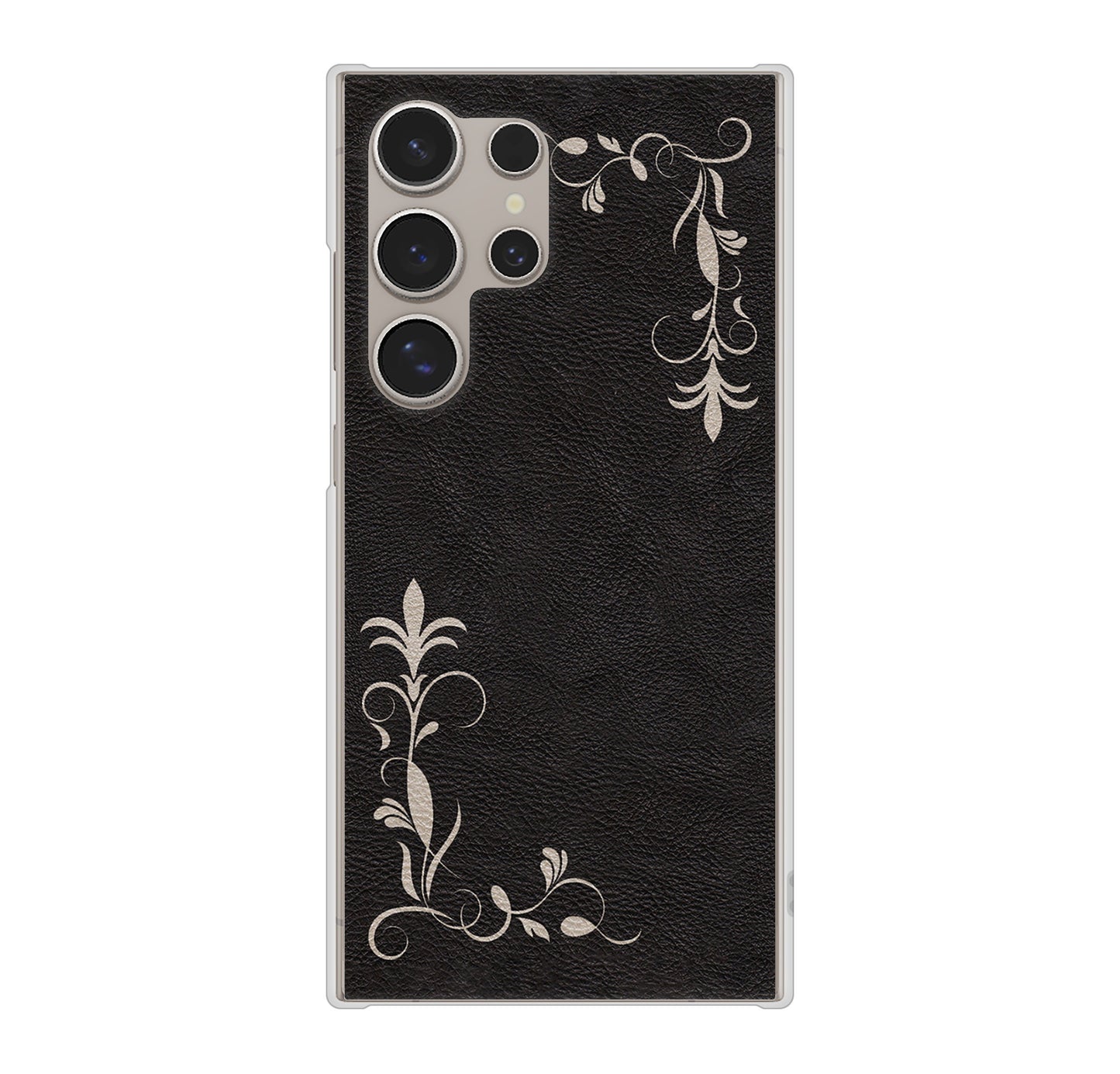 Galaxy S24 Ultra SCG26 au 高画質仕上げ 背面印刷 ハードケース 【EK825 レザー風グラスフレーム】