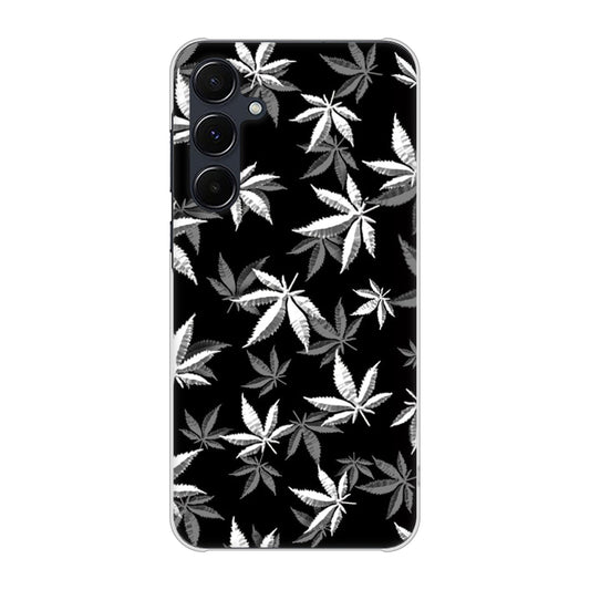 Galaxy A55 5G SCG27 au 高画質仕上げ 背面印刷 ハードケース 【064 モノトーン大麻ブラック】
