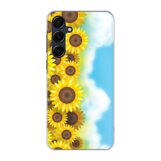 Galaxy A55 5G SCG27 au 高画質仕上げ 背面印刷 ハードケース 【148 ひまわり畑】
