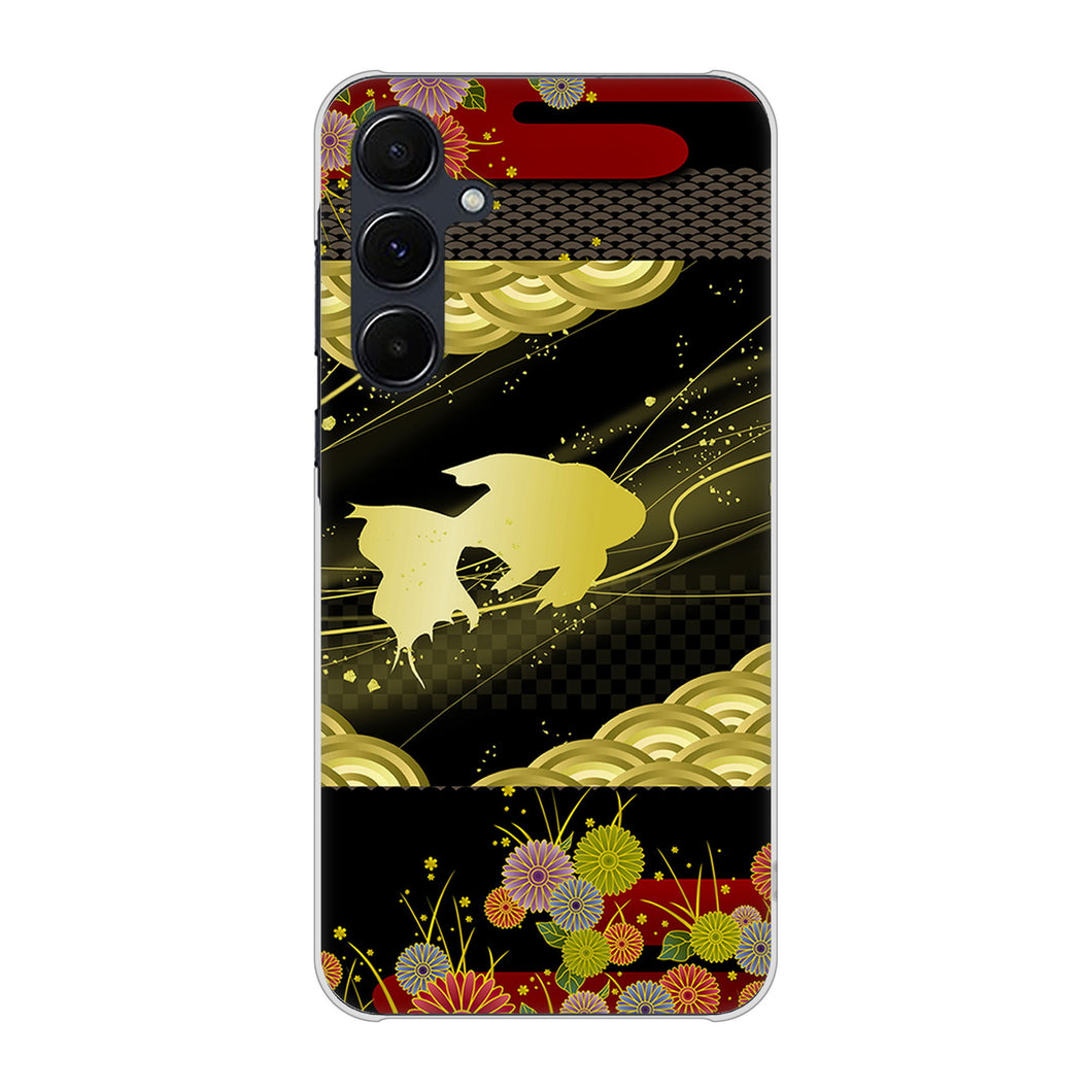 Galaxy A55 5G SCG27 au 高画質仕上げ 背面印刷 ハードケース 【174 天の川の金魚】