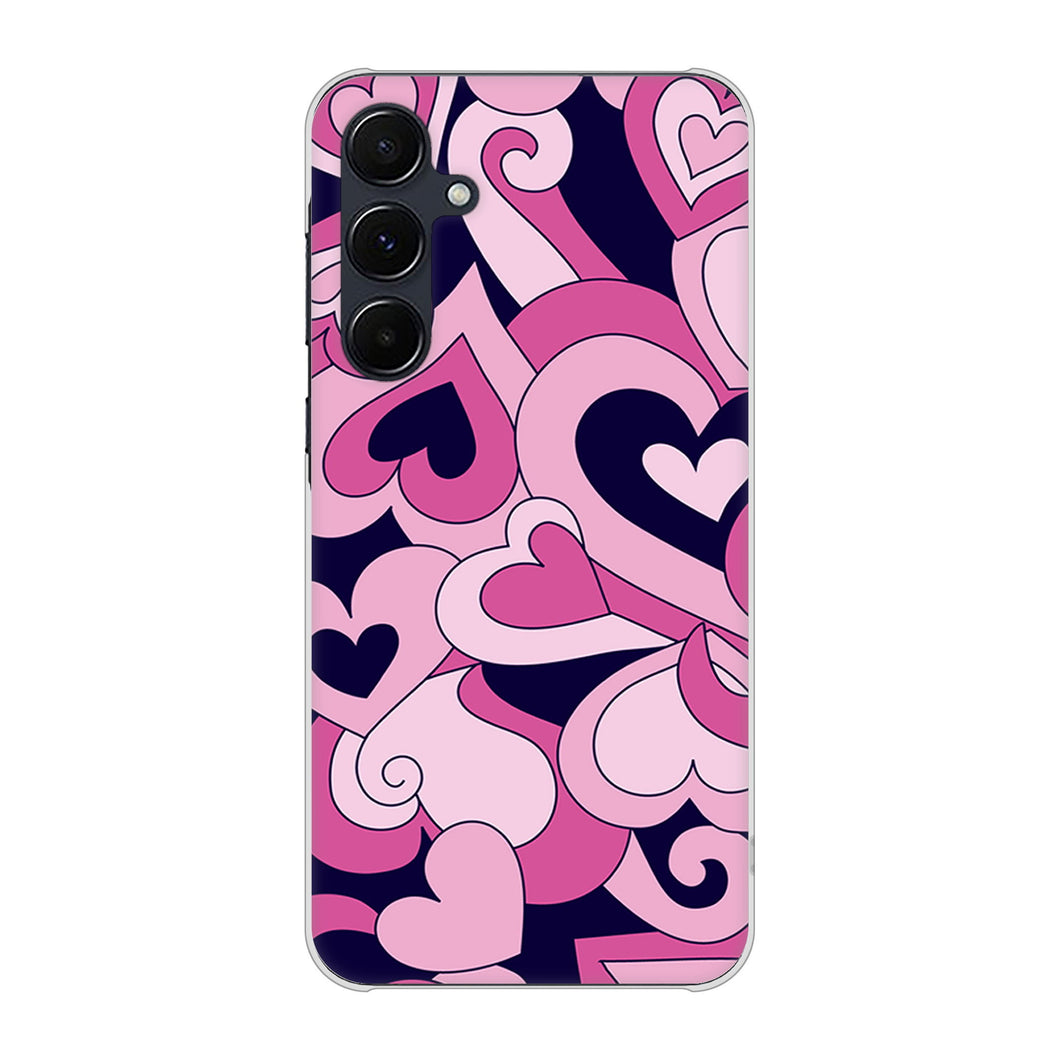 Galaxy A55 5G SCG27 au 高画質仕上げ 背面印刷 ハードケースプリティハート