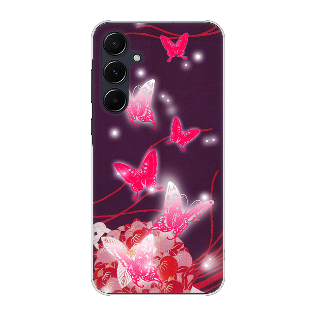 Galaxy A55 5G SCG27 au 高画質仕上げ 背面印刷 ハードケースバタフライ