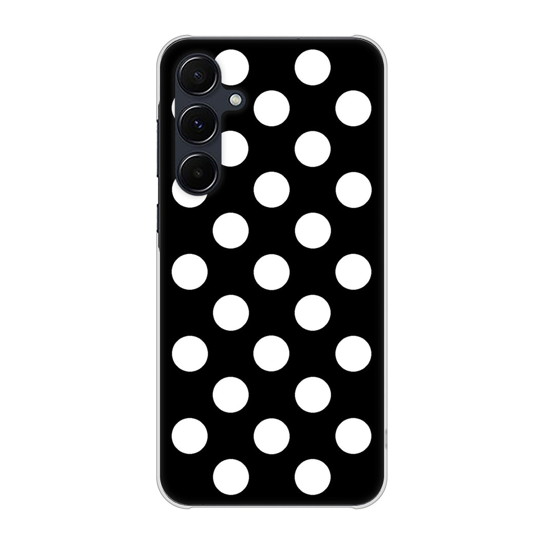 Galaxy A55 5G SCG27 au 高画質仕上げ 背面印刷 ハードケースシンプル柄(水玉)