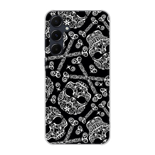 Galaxy A55 5G SCG27 au 高画質仕上げ 背面印刷 ハードケース 【363 ドクロの刺青】