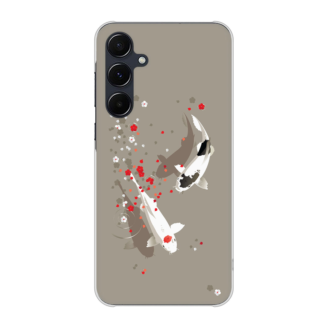 Galaxy A55 5G SCG27 au 高画質仕上げ 背面印刷 ハードケース 【367 よりそう鯉】