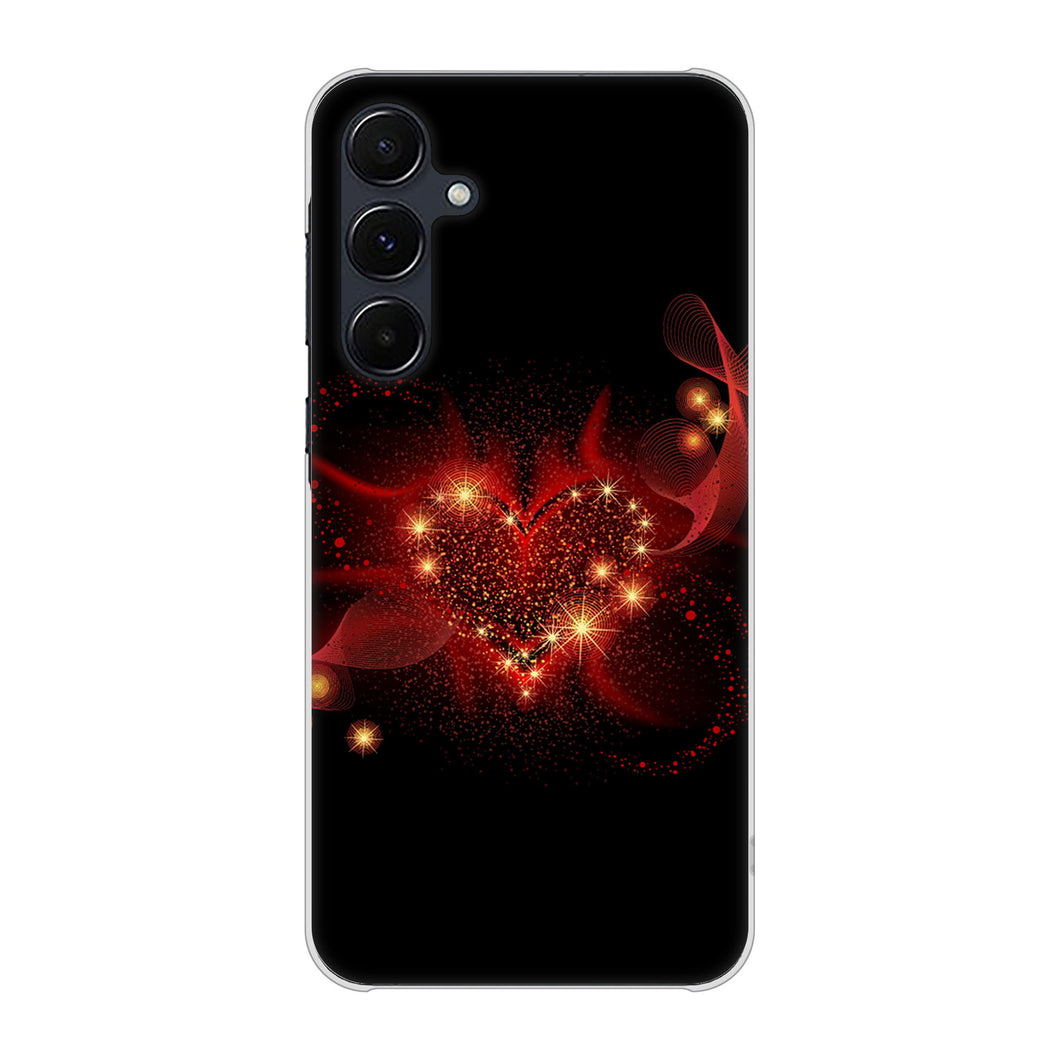 Galaxy A55 5G SCG27 au 高画質仕上げ 背面印刷 ハードケースきらめきハート