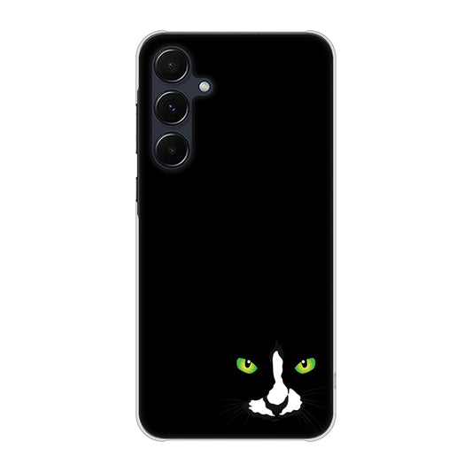 Galaxy A55 5G SCG27 au 高画質仕上げ 背面印刷 ハードケース 【398 黒ネコ】