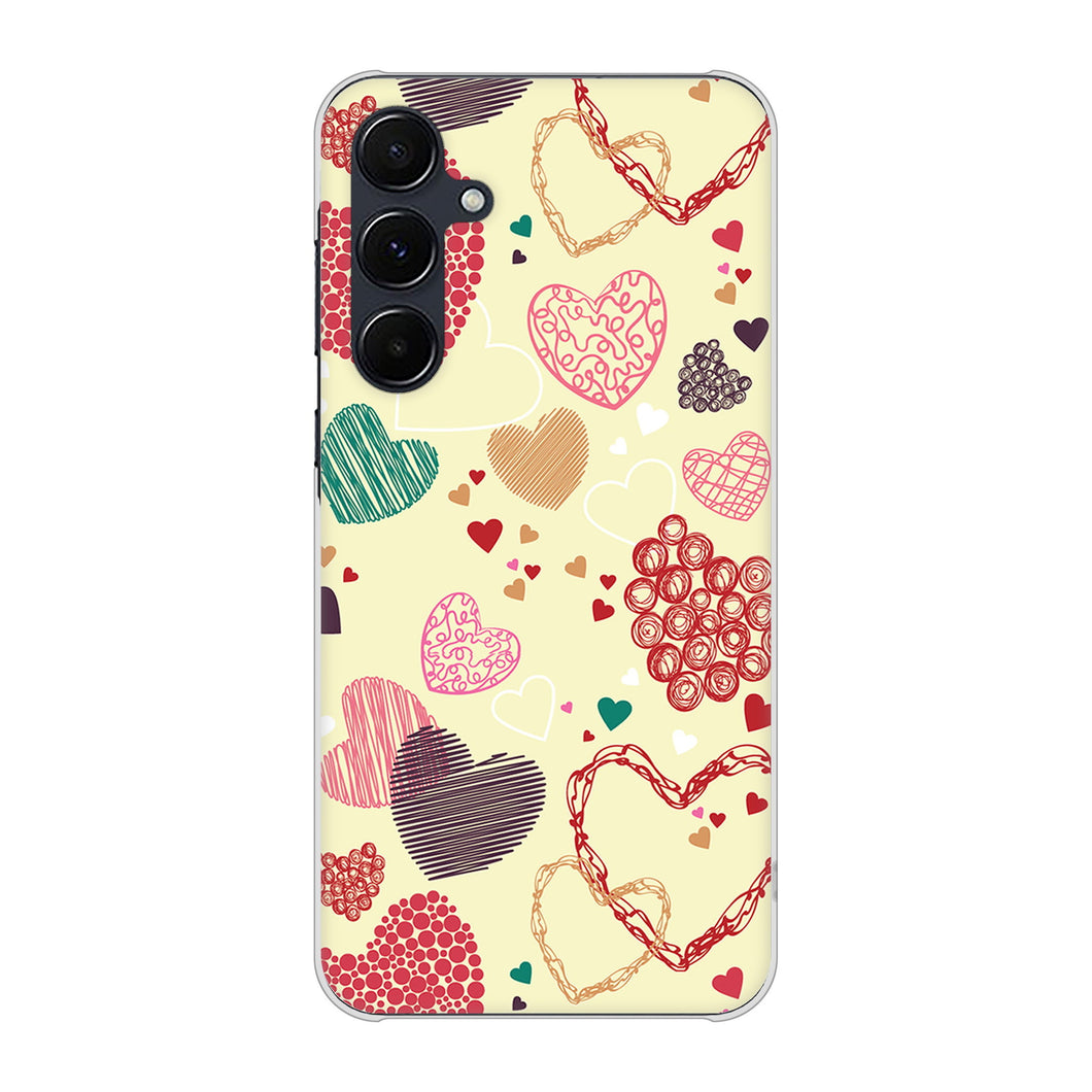 Galaxy A55 5G SCG27 au 高画質仕上げ 背面印刷 ハードケース 【480 素朴なハート】
