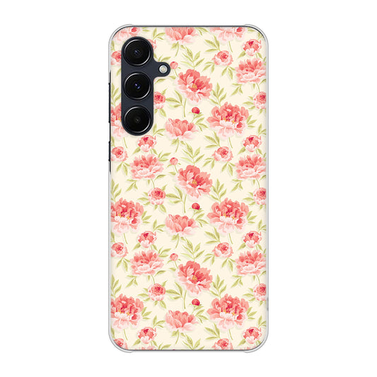 Galaxy A55 5G SCG27 au 高画質仕上げ 背面印刷 ハードケース北欧の小花