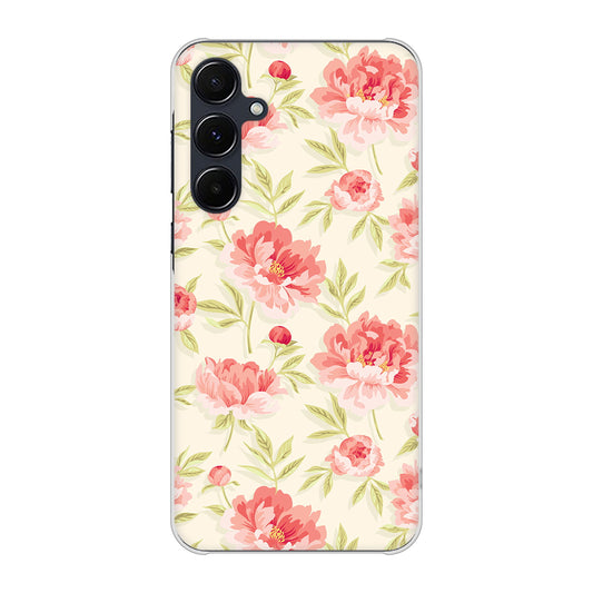 Galaxy A55 5G SCG27 au 高画質仕上げ 背面印刷 ハードケース北欧の小花