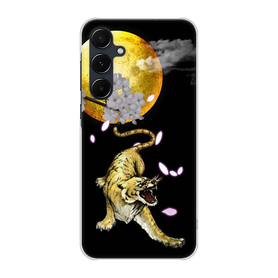 Galaxy A55 5G SCG27 au 高画質仕上げ 背面印刷 ハードケース月とタイガー
