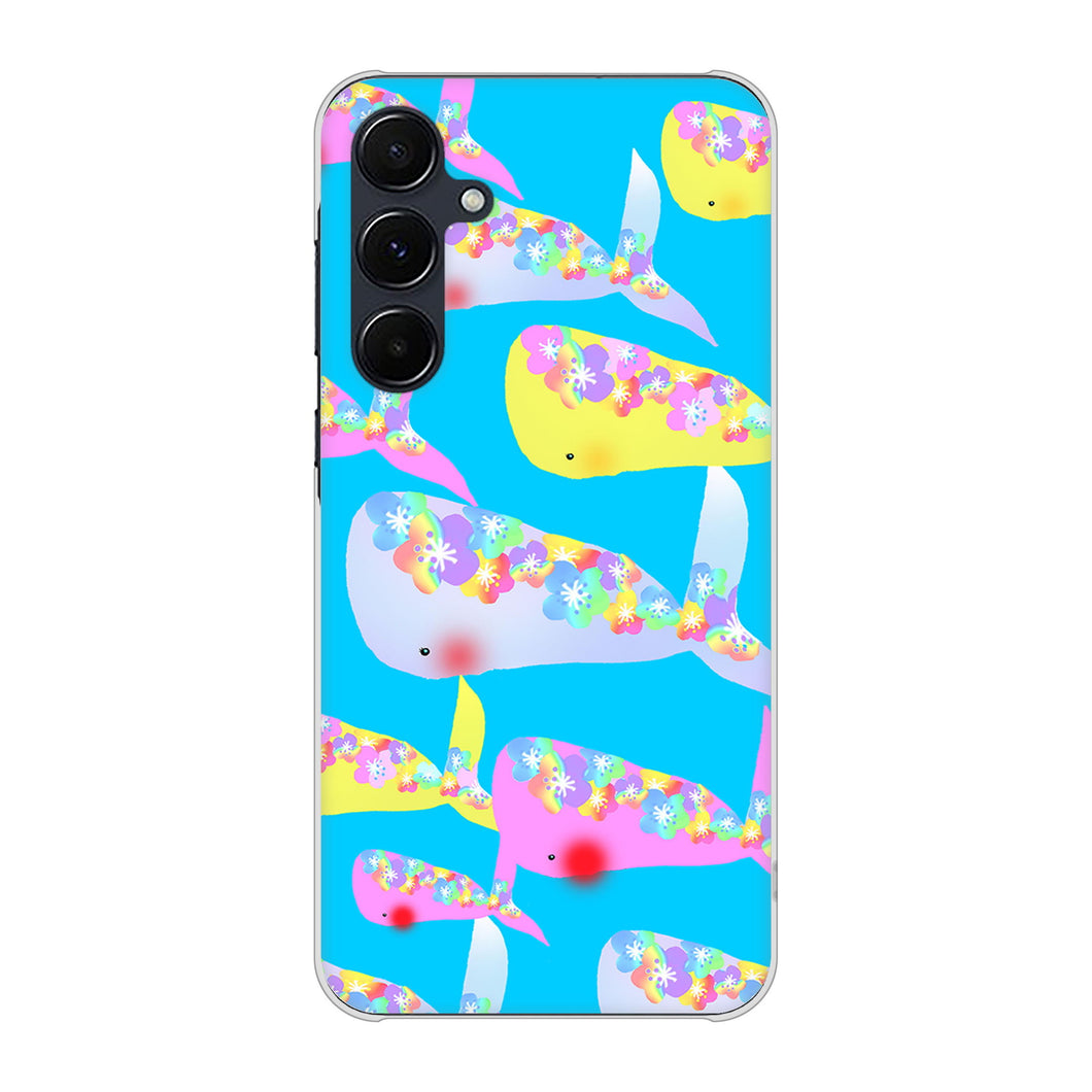 Galaxy A55 5G SCG27 au 高画質仕上げ 背面印刷 ハードケース 【1045 くじらの仲間】