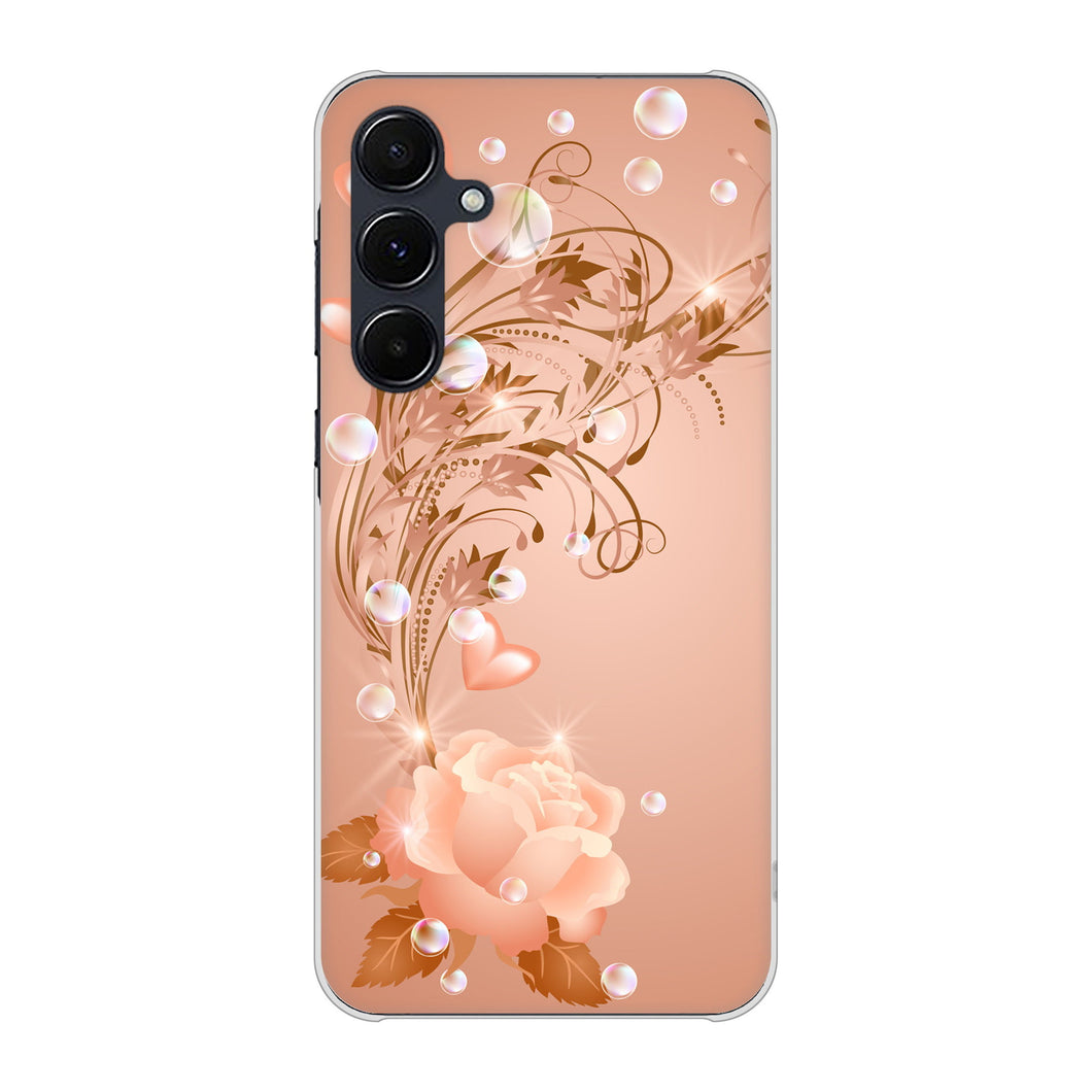 Galaxy A55 5G SCG27 au 高画質仕上げ 背面印刷 ハードケースロマンチックなバラ
