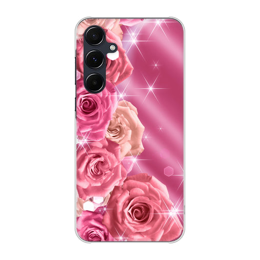 Galaxy A55 5G SCG27 au 高画質仕上げ 背面印刷 ハードケース 【1182 ピンクの薔薇に誘われて】