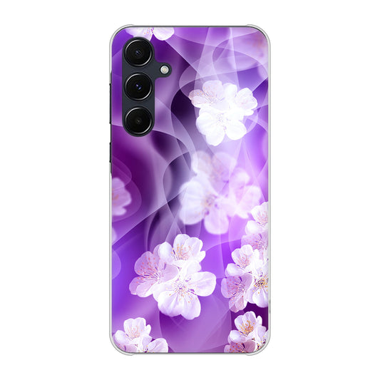 Galaxy A55 5G SCG27 au 高画質仕上げ 背面印刷 ハードケース 【1211 桜とパープルの風】