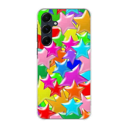Galaxy A55 5G SCG27 au 高画質仕上げ 背面印刷 ハードケース 【1293 ランダムスター】