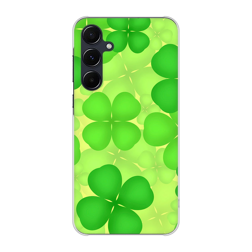 Galaxy A55 5G SCG27 au 高画質仕上げ 背面印刷 ハードケース 【1297 四つ葉のクローバー】