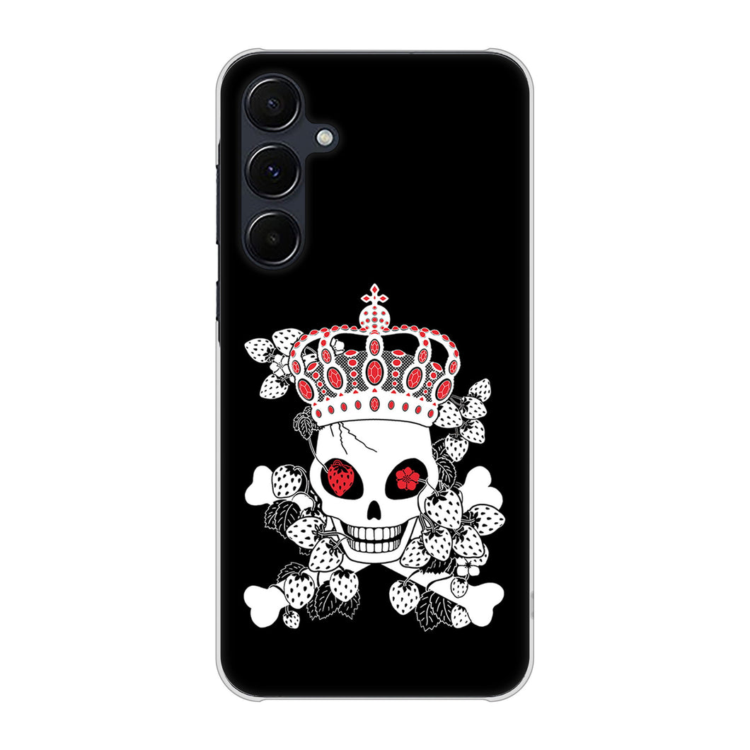 Galaxy A55 5G SCG27 au 高画質仕上げ 背面印刷 ハードケースむかいあぐる 苺骸骨王冠蔦