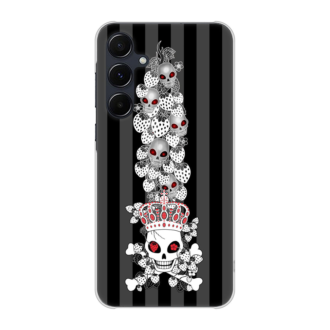 Galaxy A55 5G SCG27 au 高画質仕上げ 背面印刷 ハードケースむかいあぐる 苺骸骨王冠蔦