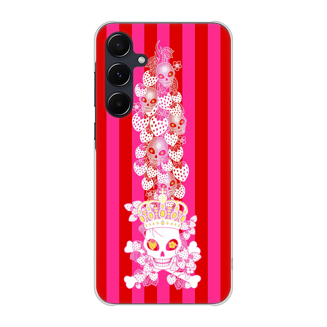 Galaxy A55 5G SCG27 au 高画質仕上げ 背面印刷 ハードケースむかいあぐる 苺骸骨王冠蔦