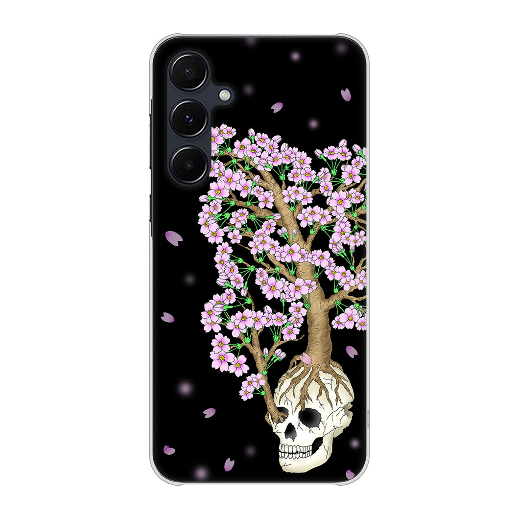 Galaxy A55 5G SCG27 au 高画質仕上げ 背面印刷 ハードケースむかいあぐる 苺骸骨王冠蔦