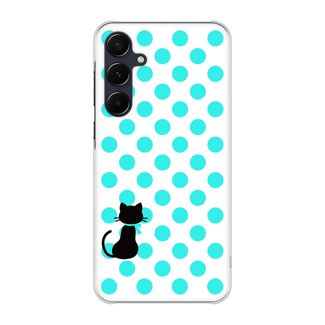 Galaxy A55 5G SCG27 au 高画質仕上げ 背面印刷 ハードケースネコとシンプルミルキー