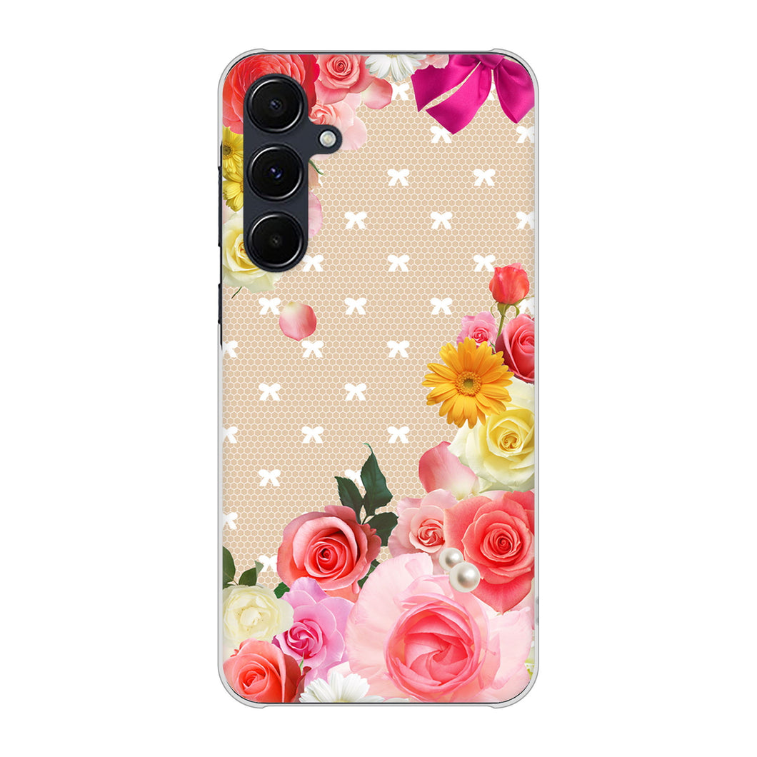 Galaxy A55 5G SCG27 au 高画質仕上げ 背面印刷 ハードケースロマンチックなバラ