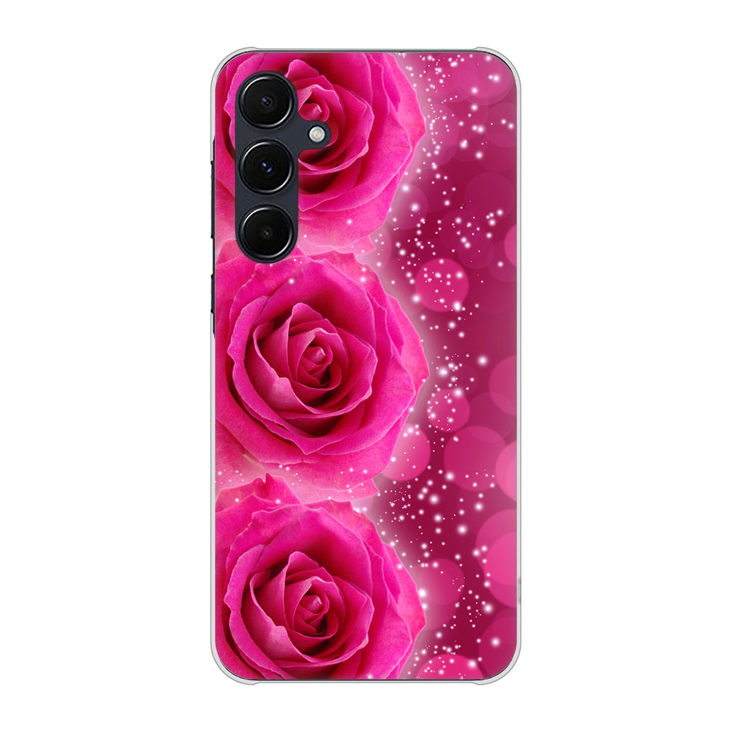 Galaxy A55 5G SCG27 au 高画質仕上げ 背面印刷 ハードケース 【VA815 3連のバラ】