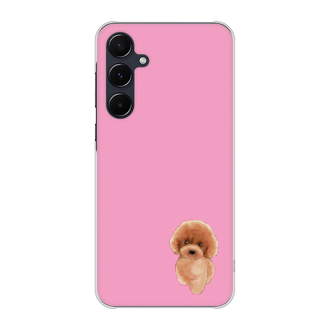 Galaxy A55 5G SCG27 au 高画質仕上げ 背面印刷 ハードケーストイプードルレッド