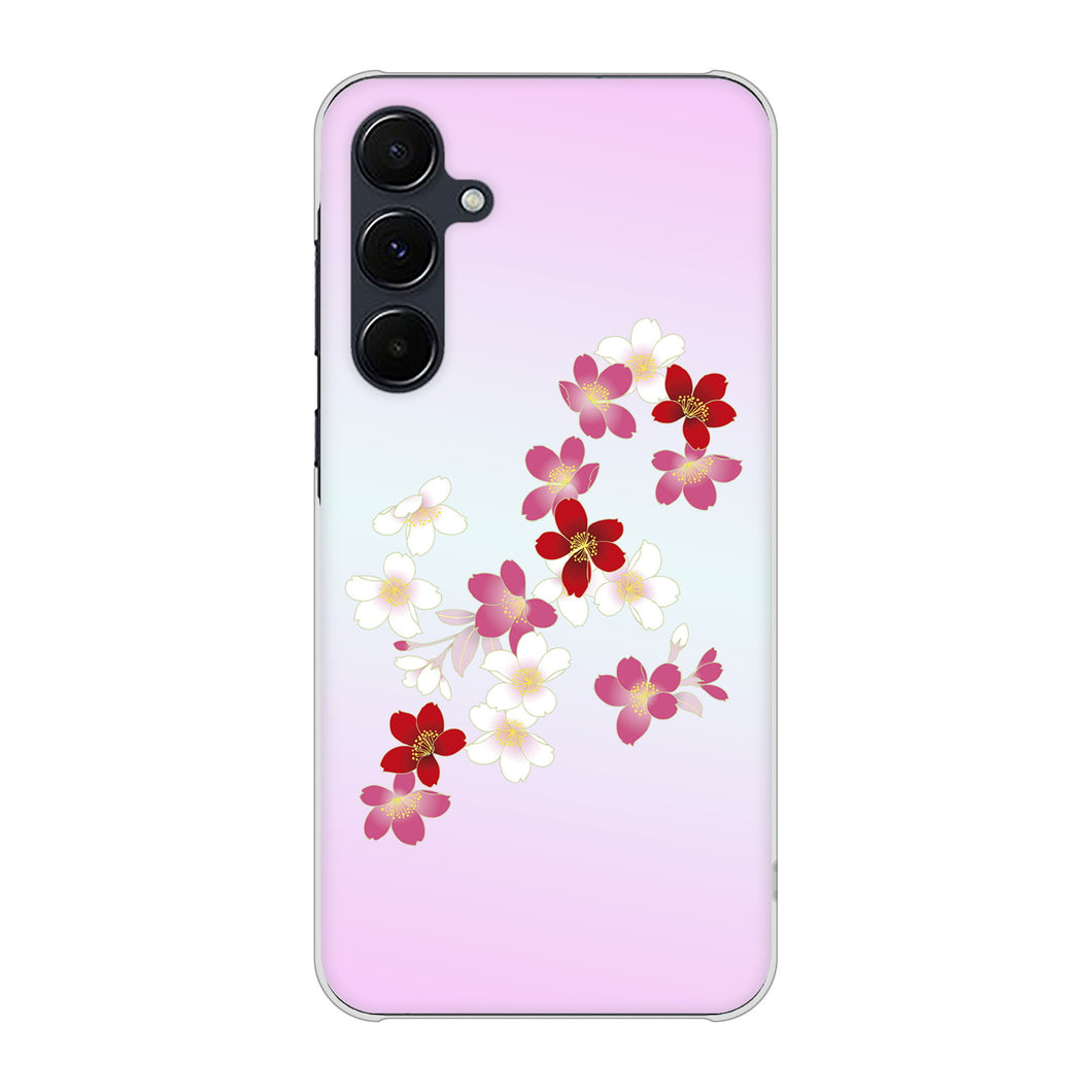 Galaxy A55 5G SCG27 au 高画質仕上げ 背面印刷 ハードケース和花柄