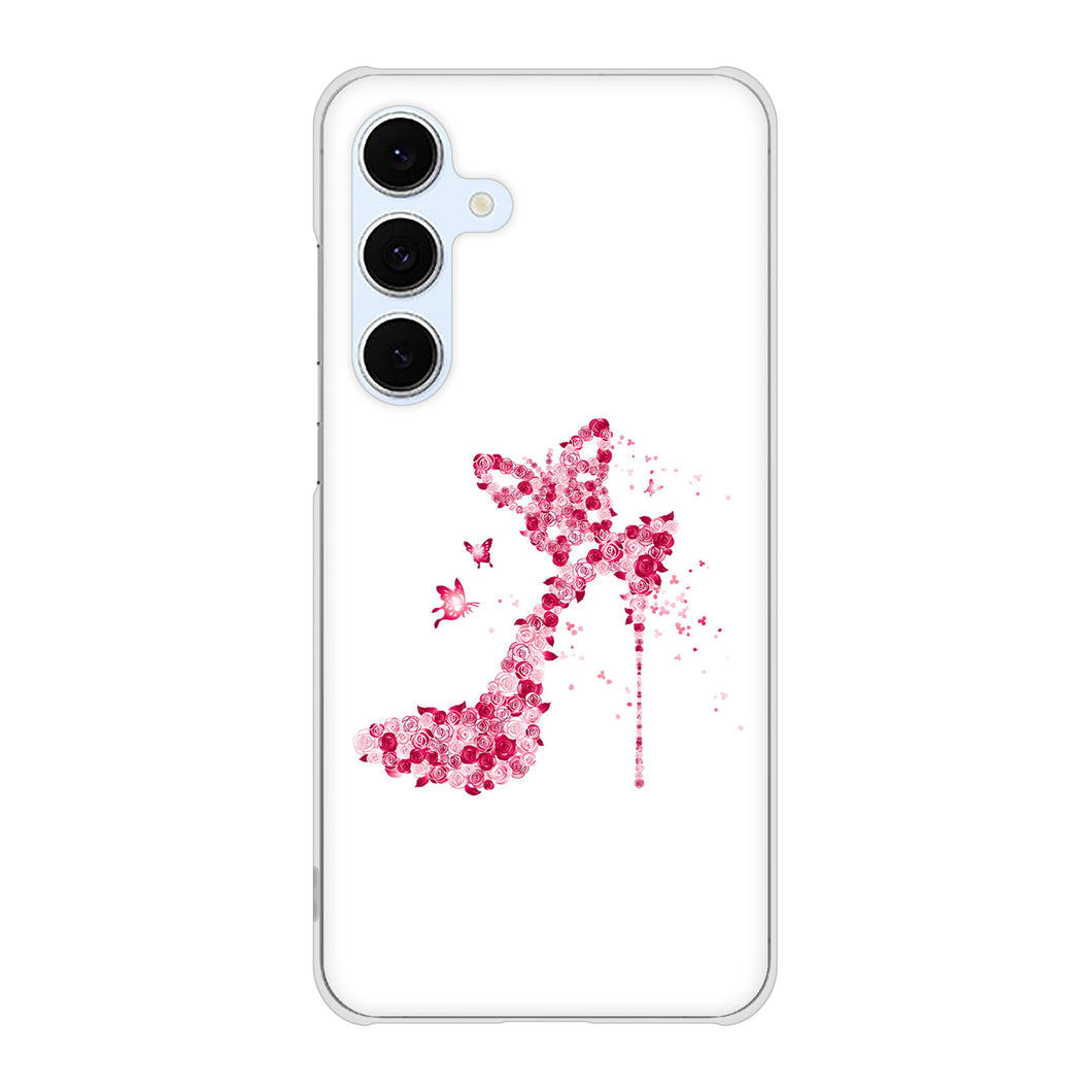 Galaxy S24 FE SCG30 au 高画質仕上げ 背面印刷 ハードケース 【387 薔薇のハイヒール】