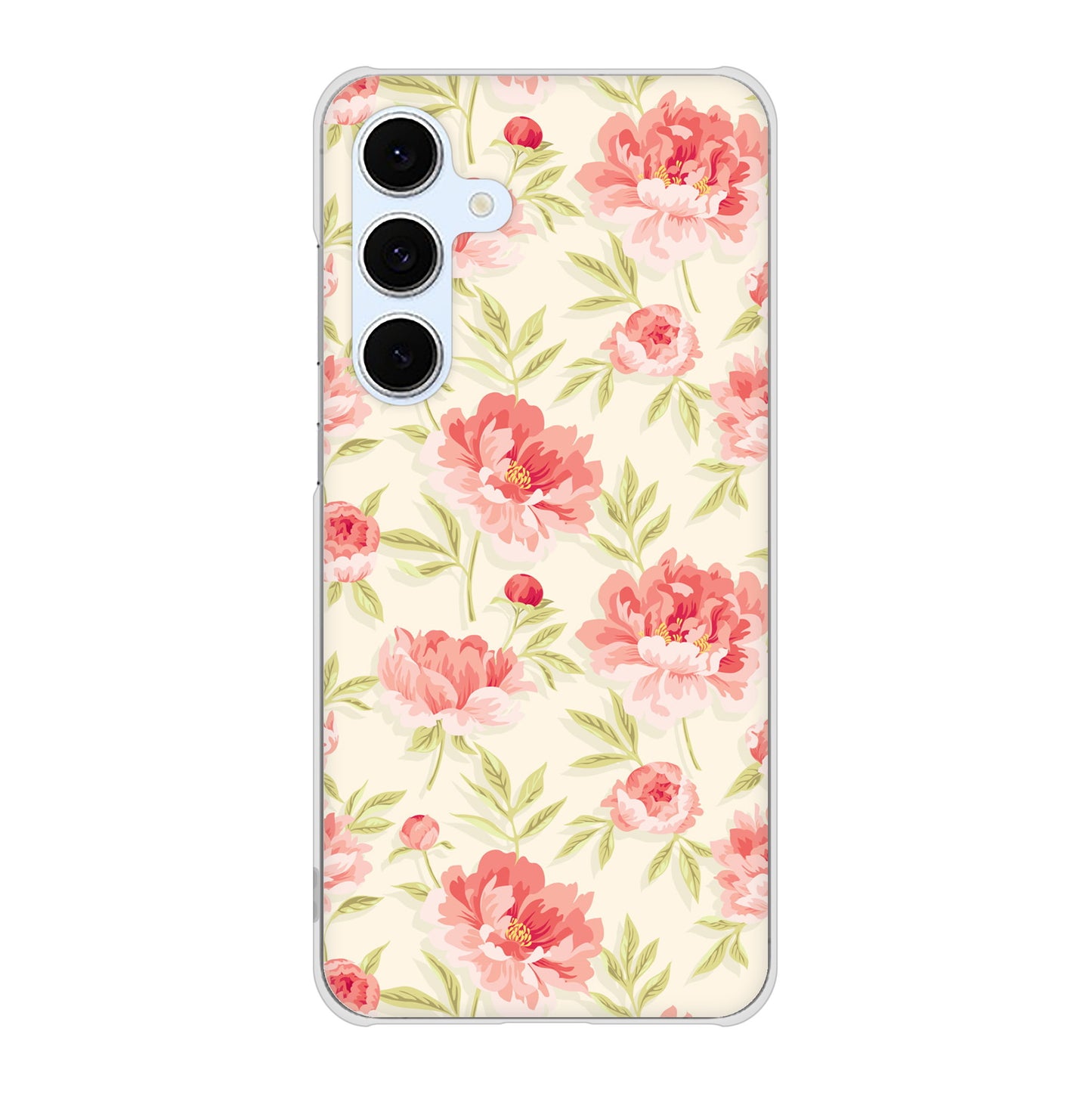 Galaxy S24 FE SCG30 au 高画質仕上げ 背面印刷 ハードケース北欧の小花