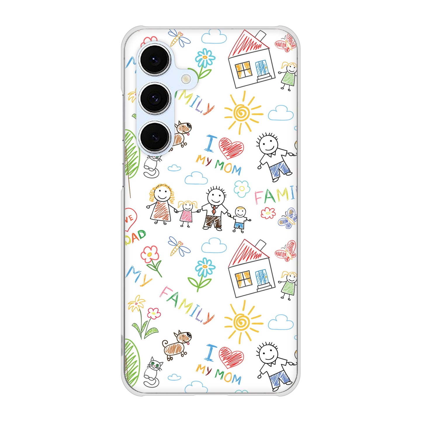 Galaxy S24 FE SCG30 au 高画質仕上げ 背面印刷 ハードケースカップル&ファミリー