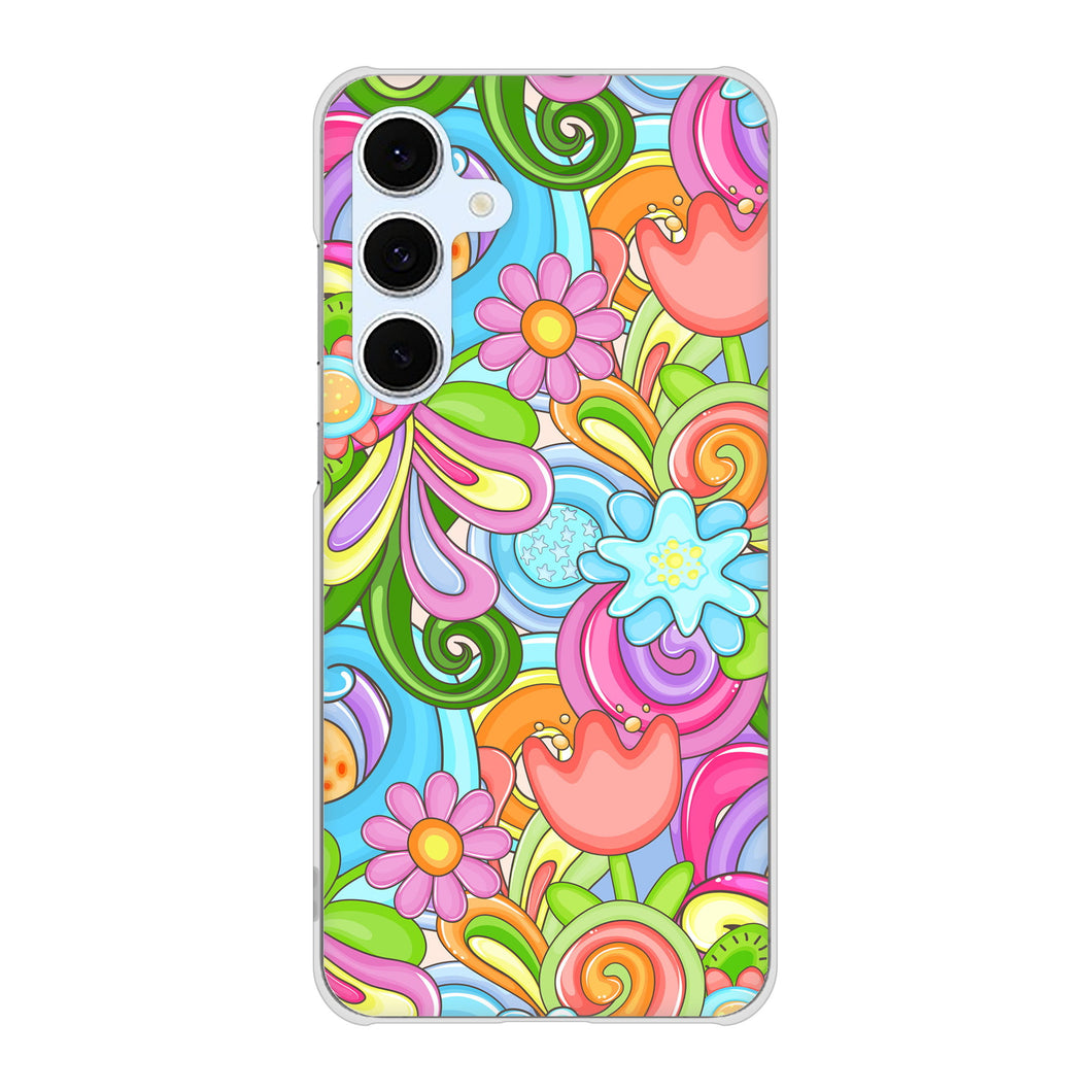 Galaxy S24 FE SCG30 au 高画質仕上げ 背面印刷 ハードケース 【713 ミラクルフラワー】