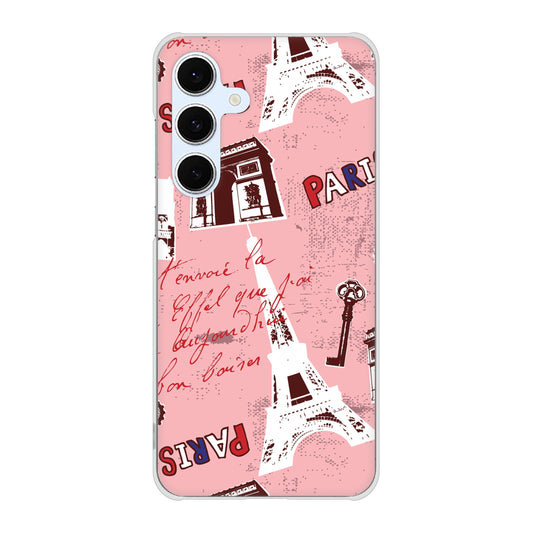 Galaxy S24 FE SCG30 au 高画質仕上げ 背面印刷 ハードケースビューティフルパリレッド