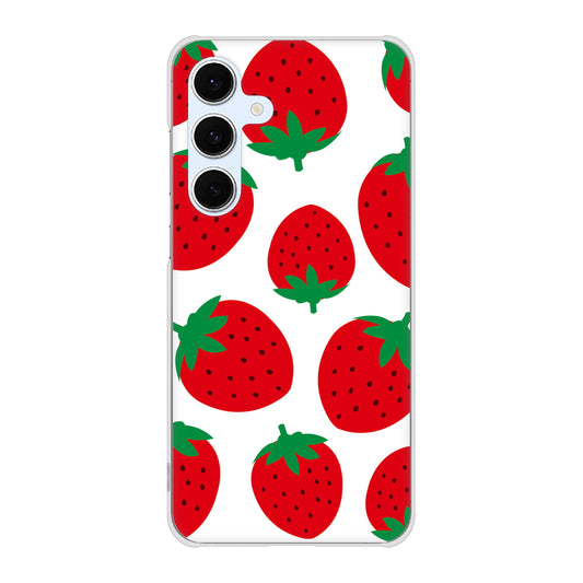 Galaxy S24 FE SCG30 au 高画質仕上げ 背面印刷 ハードケース大きいイチゴ模様