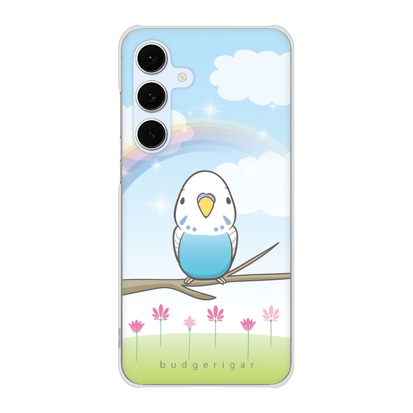 Galaxy S24 FE SCG30 au 高画質仕上げ 背面印刷 ハードケースセキセイインコ