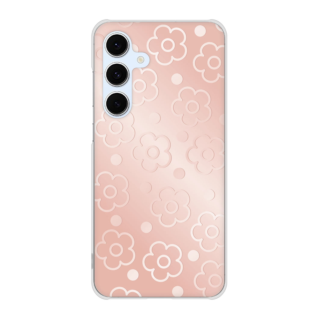 Galaxy S24 FE SCG30 au 高画質仕上げ 背面印刷 ハードケースエンボス風デイジーシンプル