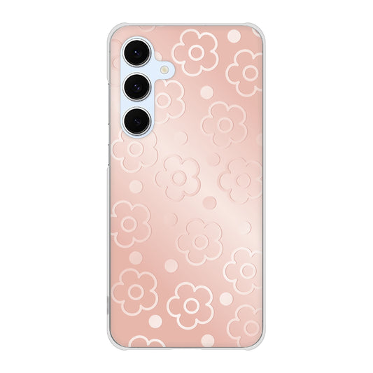 Galaxy S24 FE SCG30 au 高画質仕上げ 背面印刷 ハードケースエンボス風デイジーシンプル