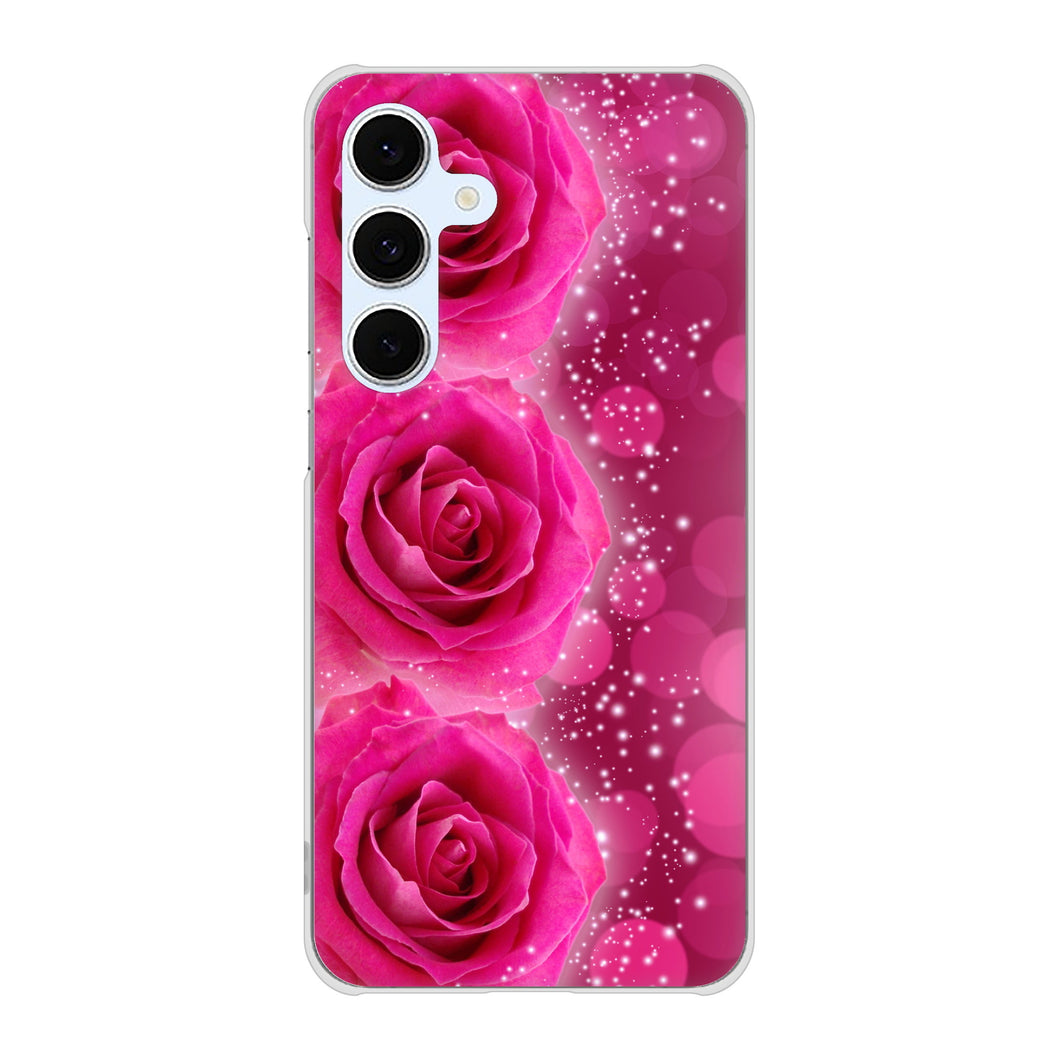 Galaxy S24 FE SCG30 au 高画質仕上げ 背面印刷 ハードケース 【VA815 3連のバラ】