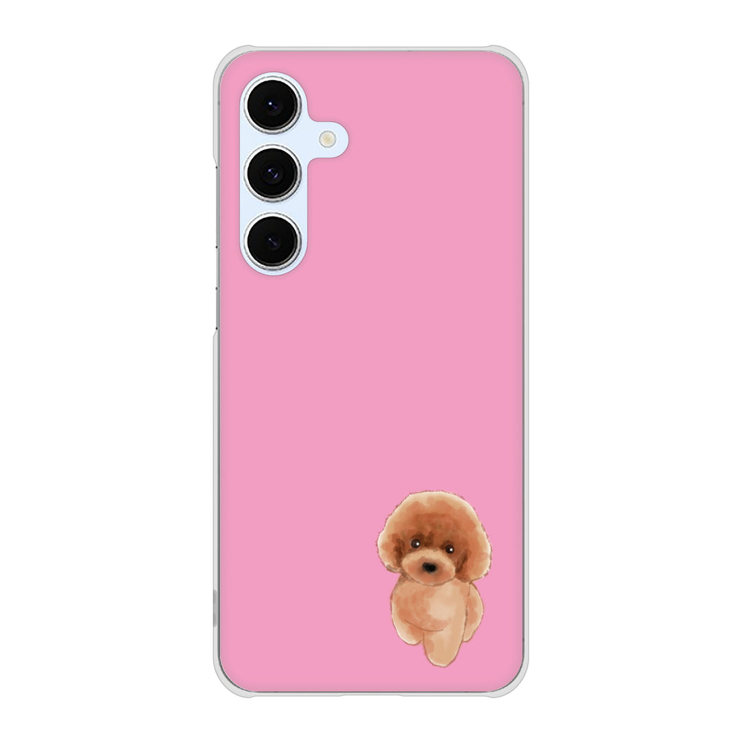 Galaxy S24 FE SCG30 au 高画質仕上げ 背面印刷 ハードケーストイプードルレッド