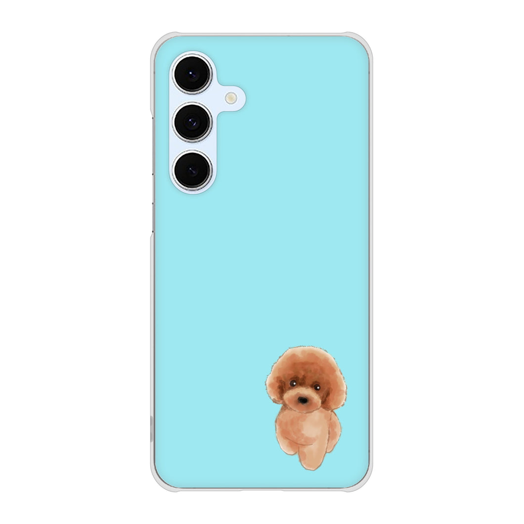 Galaxy S24 FE SCG30 au 高画質仕上げ 背面印刷 ハードケーストイプードルレッド