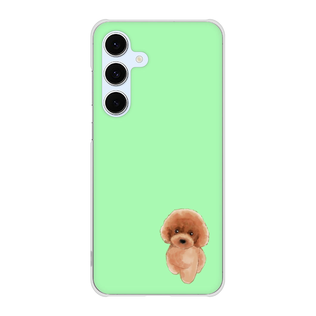 Galaxy S24 FE SCG30 au 高画質仕上げ 背面印刷 ハードケーストイプードルレッド