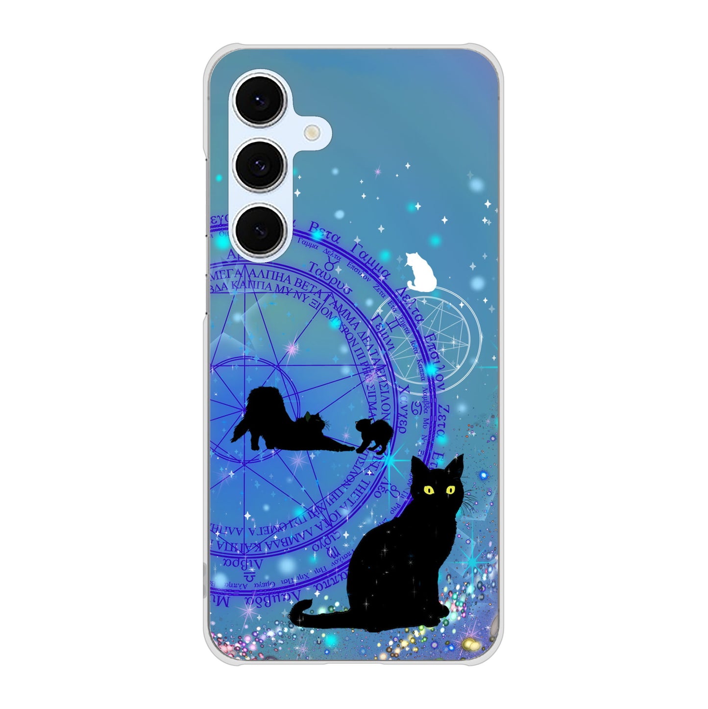 Galaxy S24 FE SCG30 au 高画質仕上げ 背面印刷 ハードケース魔法陣猫