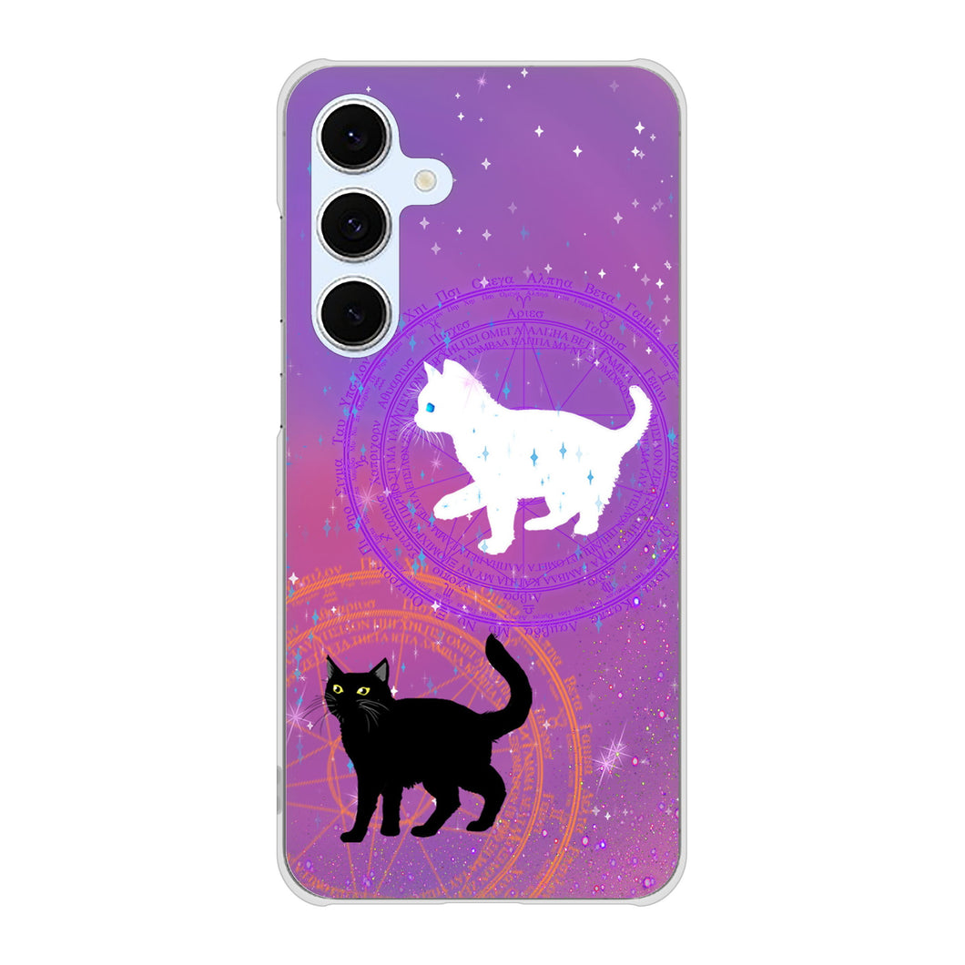 Galaxy S24 FE SCG30 au 高画質仕上げ 背面印刷 ハードケース魔法陣猫