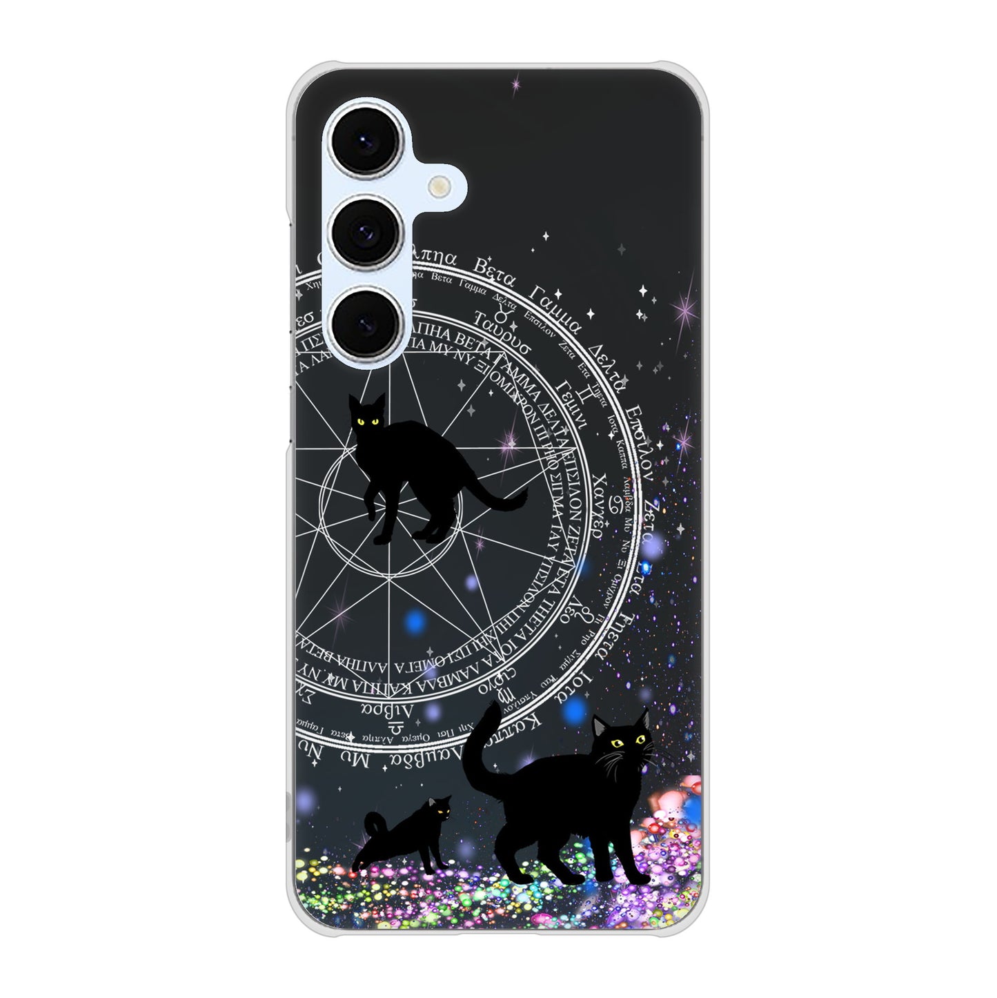 Galaxy S24 FE SCG30 au 高画質仕上げ 背面印刷 ハードケース魔法陣猫