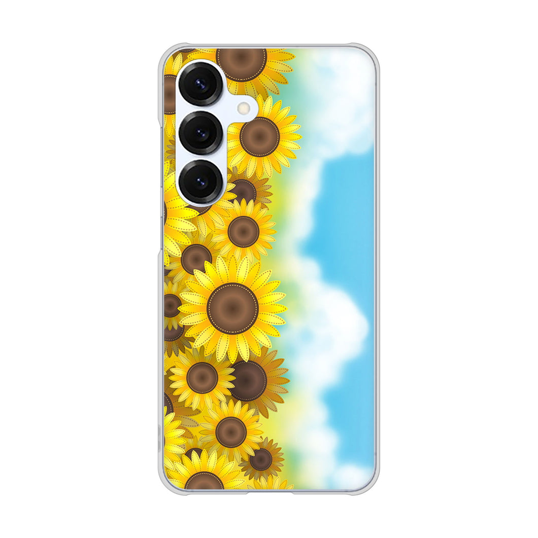 Galaxy S25 SCG31 au 高画質仕上げ 背面印刷 ハードケース 【148 ひまわり畑】