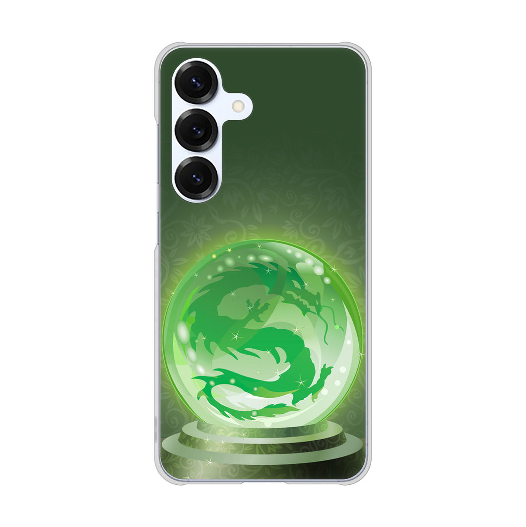 Galaxy S25 SCG31 au 高画質仕上げ 背面印刷 ハードケース 【439 水晶に浮かぶ龍】